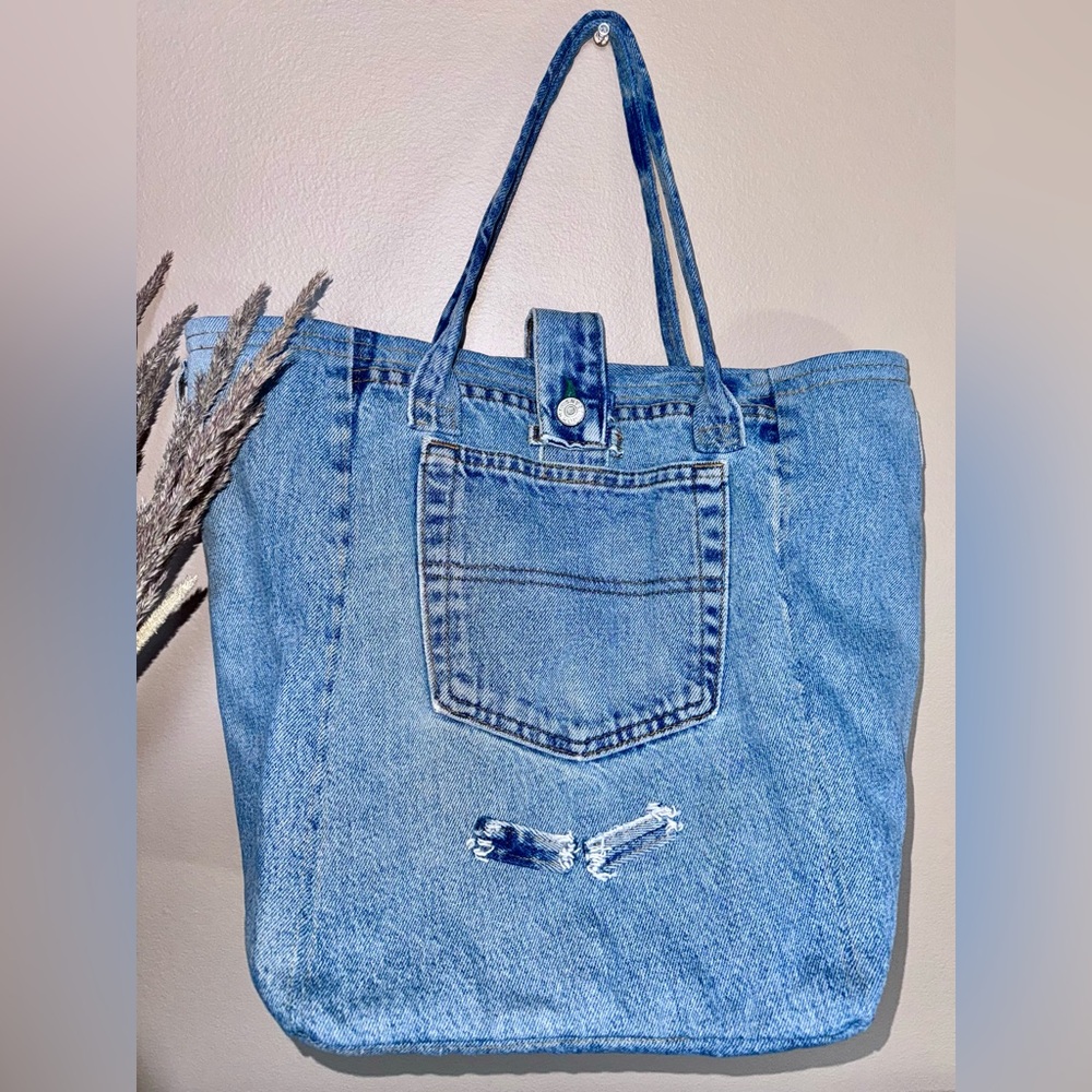 Upcycled jeans tote bag